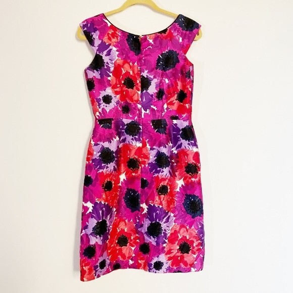 Kate Spade Josie Dress Floral Pink Knee Length Cocktail Silk Blend Size 4 - Picture 4 of 11